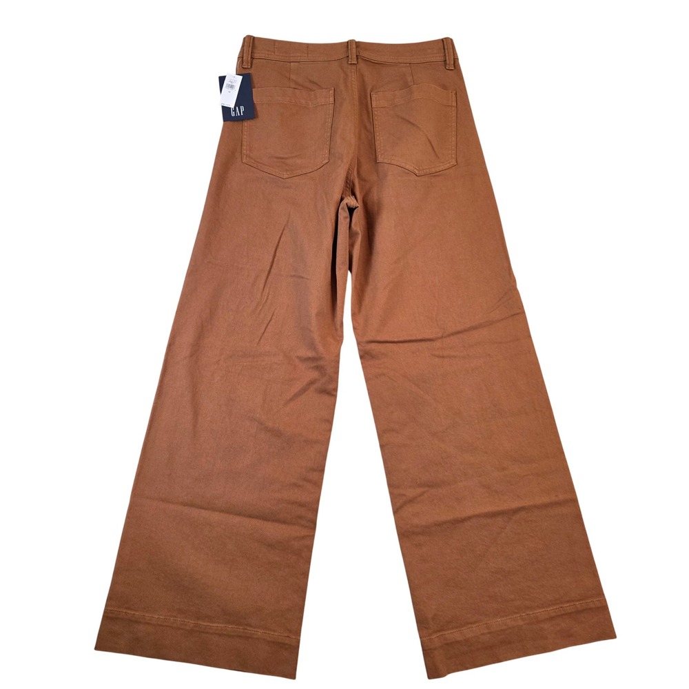 GAP Womens High Rise Utility Wide Leg Pant Spice Brown Preppy Pants sz 10 NWT - Picture 3 of 12